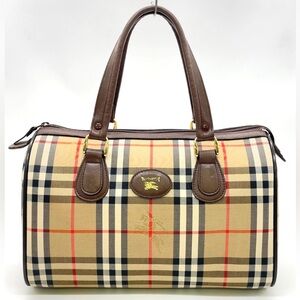 New BURBERRY Nova Check Canvas Mini Boston Bag 30
